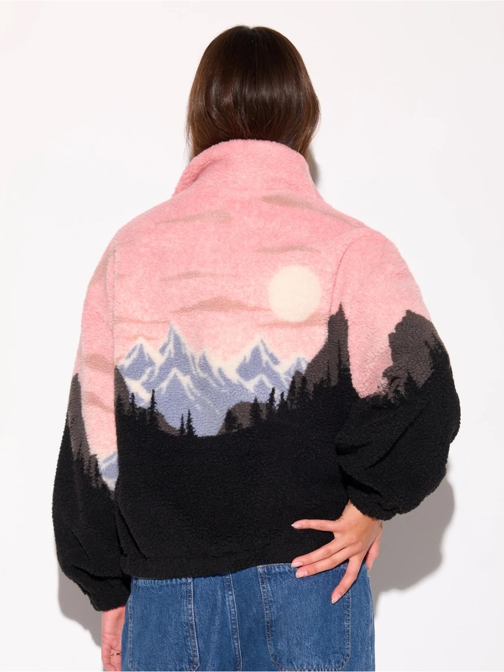 NWT Spiritual Gangster Amari Jacket Dawn Mountain Moon Lanscape Dreamy - Picture 1 of 7